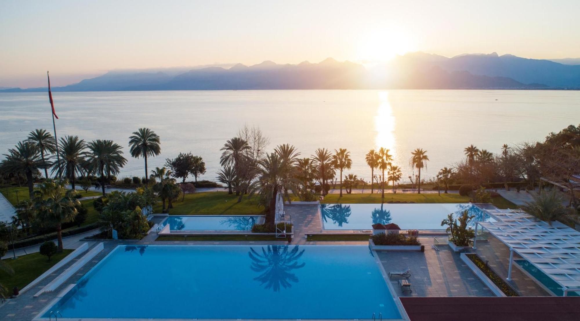 Akra Antalya Hotel Exterior photo View of the Gulf of Corinth from the hotel